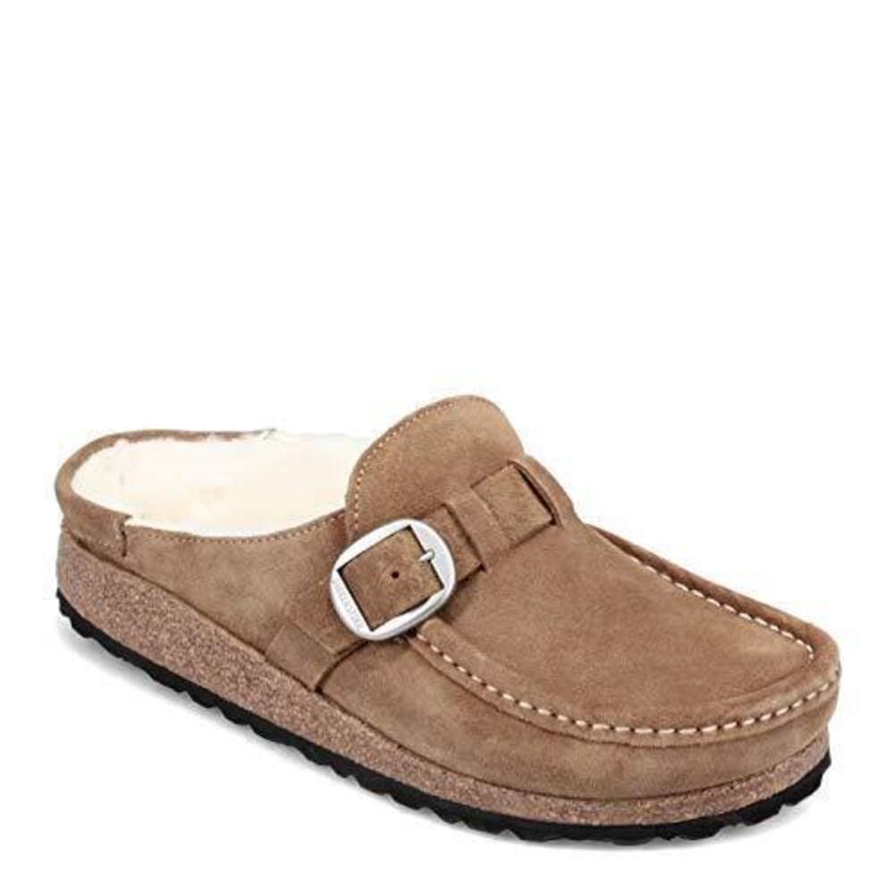 BIRKENSTOCK BUCKLEY SHEARLING NARROW NARROW UNISEX SHOES SIZE 10, COLOR: TEA